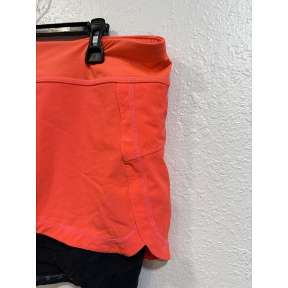 Athleta Women's Orange Black Pulse Shortie 2 in 1 Shorts Size Xl - Picture 3 of 6